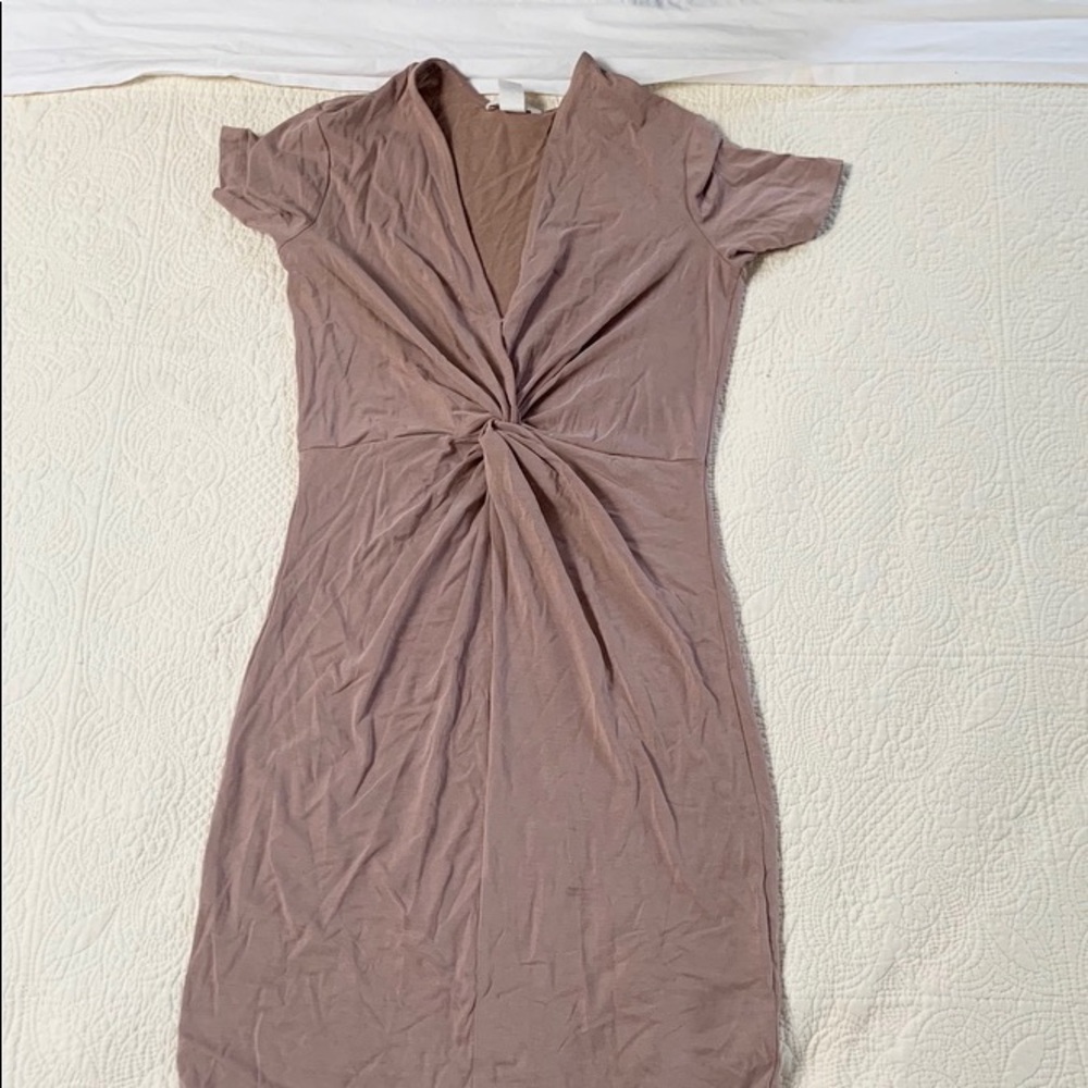 H&M taupe midi dress